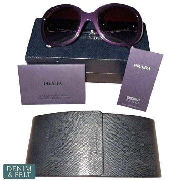 Prada SPR 08L Oversized Oval Sunglasses Purple/Black Gradient 7ZK-4V1 57-18 130 - Picture 1 of 16